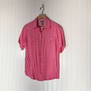 Wrangler Hot Pink Snap Button Western Shirt S Rodeo Cowboy‎ Country Y2K Barbie